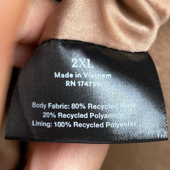 Summersalt The Warmest Wool Coat Short Button Front Fawn Tan Collar Jacket 2XL - Picture 14 of 15